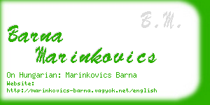 barna marinkovics business card